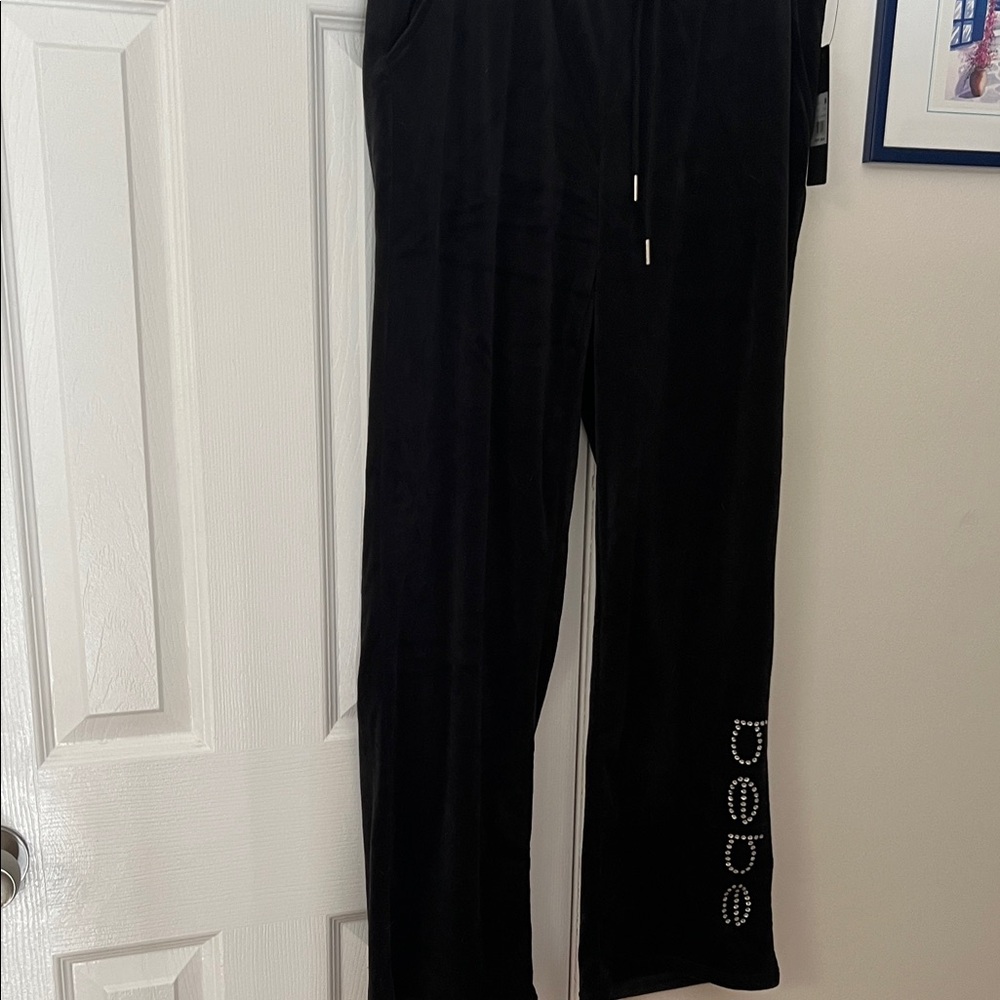 Bebe velour drawstring pants NWT